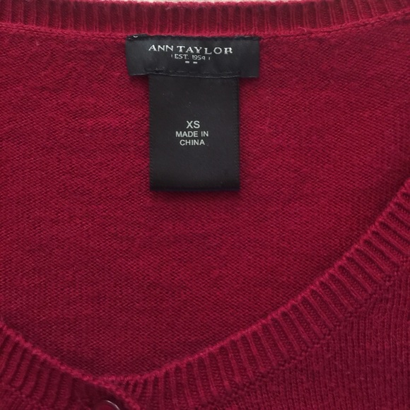 Ann Taylor Red Embroidered Cardigan XS - Picture 3 of 5